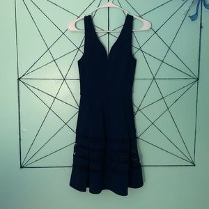 Navy Blue v-neck Annabella formal dress